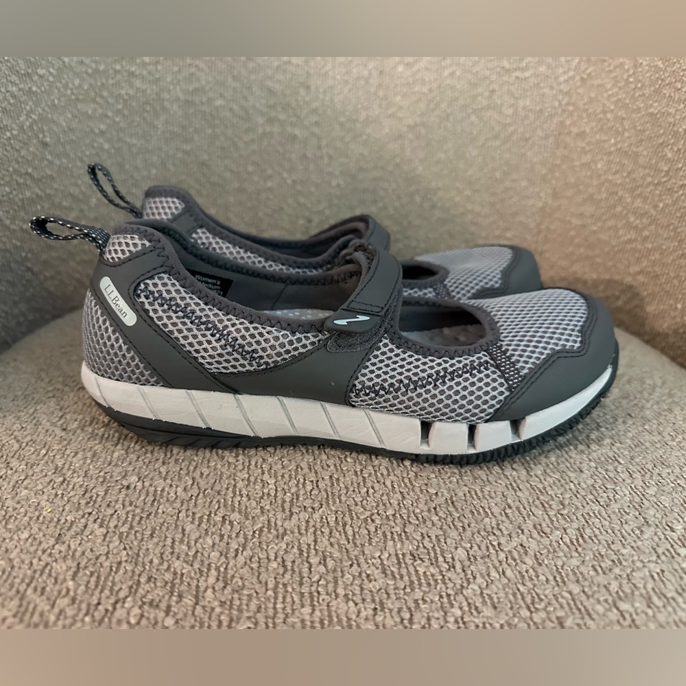 L.L. Bean Women's Vacationland Sport Mary Jane Sneaker‎ Shoes Size 7.5 Gray